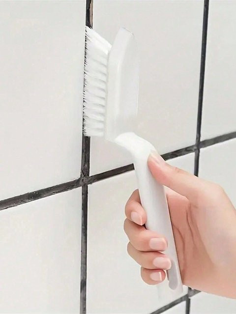 MTMA Badezimmer-Reinigungsbürste mit kleiner Zusatzbürste für Fliesenwinkel und Fugen in Weiß - Bild 1