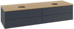 V&B Waschtischunterschrank Antao mit Frontstruktur in Eiche Honig braun, B/T/H: 160 x 50 cm - Bild 1
