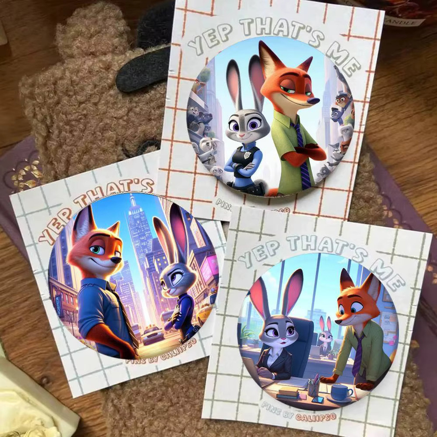 Brosche Zootopia 2, Emaille-Pin, rund - Bild 2