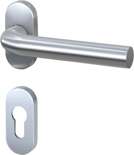 BASI Schmalschild-Garnitur aus Edelstahl in Silber, L-Form - Bild 1