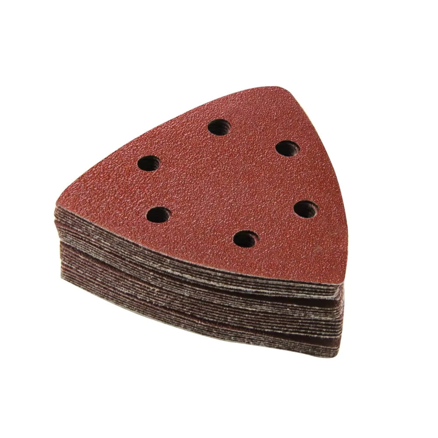 20 Stück Dreieckige Schleifscheiben von DAZZLEEX mit 6 Löchern und 90 mm Durchmesser in Braun für Multi-Sander - Bild 2