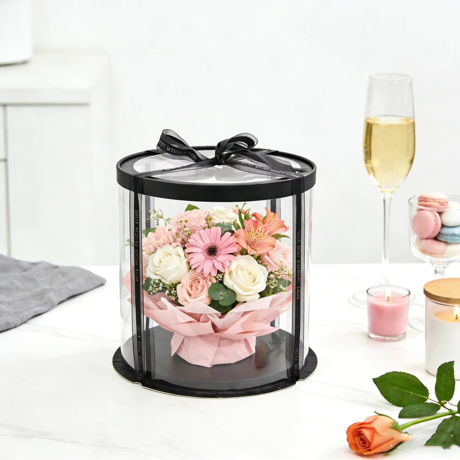 5 Stück transparente runde Kuchenboxen aus Kunststoff für deine Geburtstagsparty-Geschenkverpackung - Bild 6