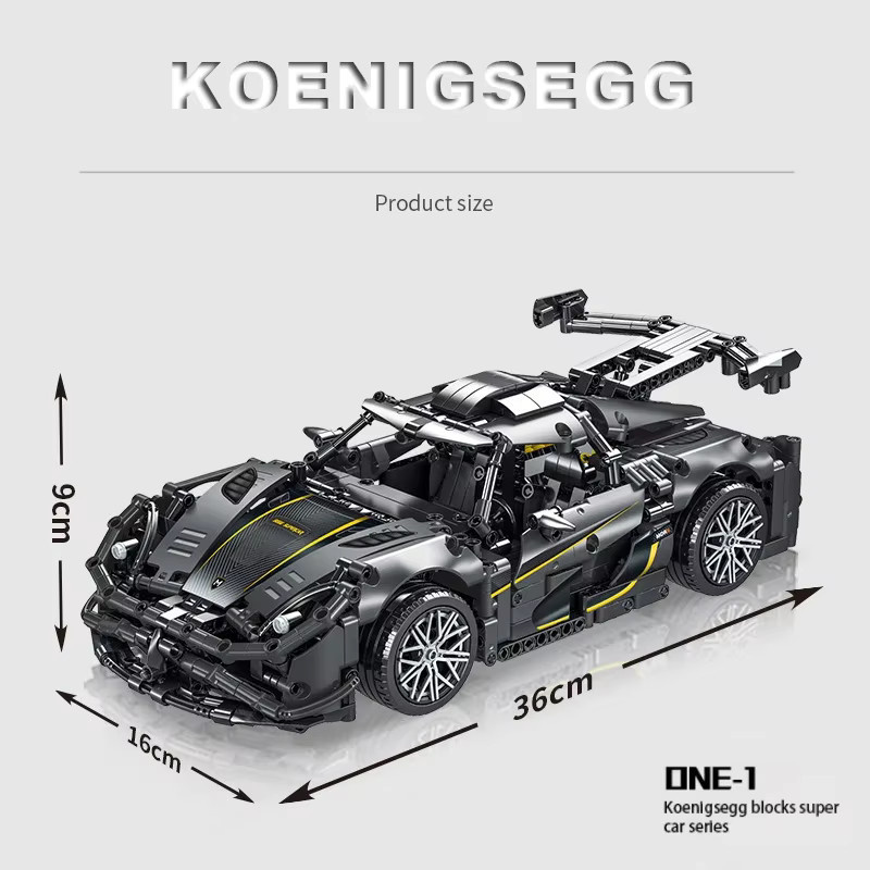 HUATEC Technischer Schwarz Rennwagen, Bausteine, Spielzeug - Bild 5
