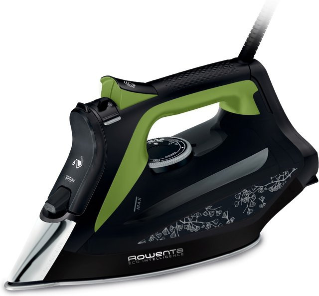Rowenta Eco Intelligence Dampfbügeleisen DW6330 in Schwarz/Grün mit 2500 W, 180 g/min Dampfstoß und Vertikaldampf - Bild 1