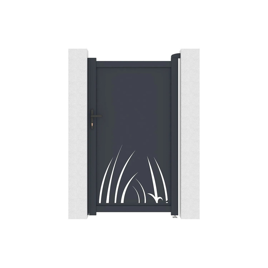 Vente-unique Eingangstor Brameno aus Aluminium in Anthrazitgrau, Breite: 103 cm - Bild 2