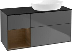 V&B Waschtischunterschrank Finion mit Wandbeleuchtung, Anthrazit, Breite: 120 cm, Tiefe: 50,1 cm, Höhe: 50,1 cm - Bild 1