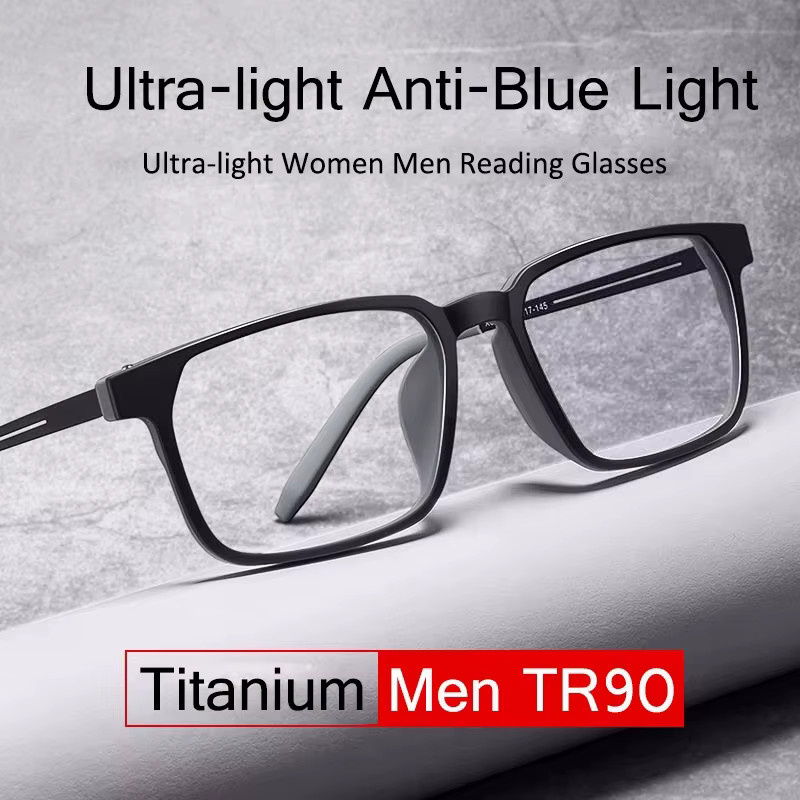 EVUNHUO Lesebrille, Vollrand, Titan, Schwarz, Unisex - Bild 2