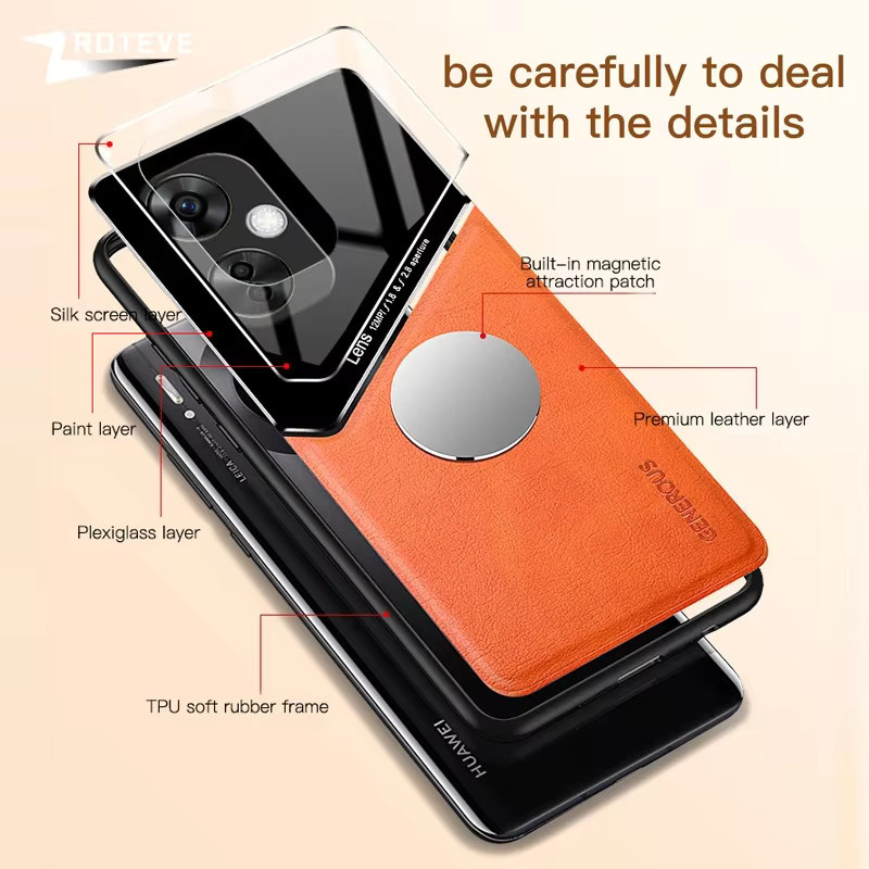 Zroteve Leder Textur Handyhülle für OnePlus Nord CE3 Lite und Nord 3 in Grün mit Soft Frame und PC-Abdeckung - Bild 3