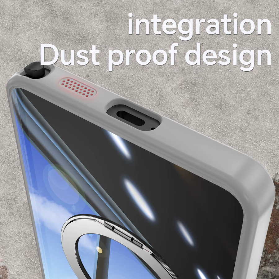 MagSafe Magnetische Schutzhülle für Samsung Galaxy S23 S24 S25 S26 Ultra Plus mit 360 Grad Ring Halterung in Transparent/Silber - Bild 3