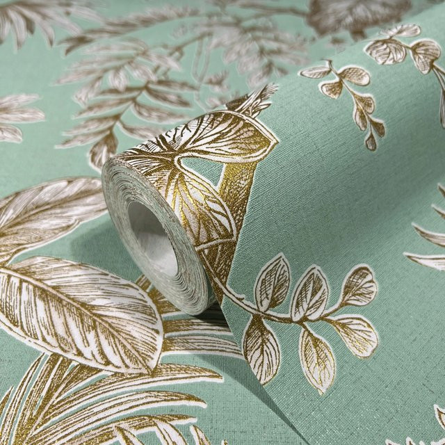 Marburg Vliestapete Floral Modern in Grün-Beige mit botanischem Muster und FSC-Zertifizierung - Bild 1