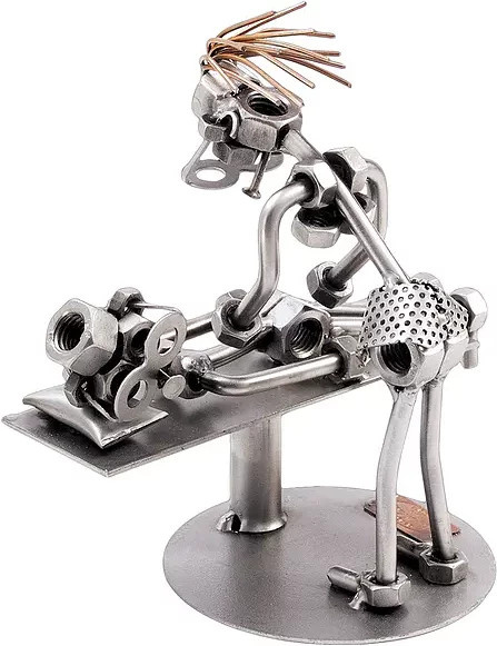 Schraubenmännchen Physiotherapeutin von Hinz & Kunst aus Metall in Grau - Bild 1