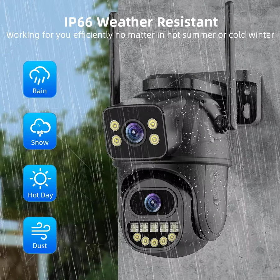 BELIA 4K 8MP WiFi-Überwachungskamera mit Dual-Objektiv, 4-fachem Digitalzoom, KI-Menschenerkennung und PTZ-Funktion für den Außenbereich in Schwarz - Bild 3