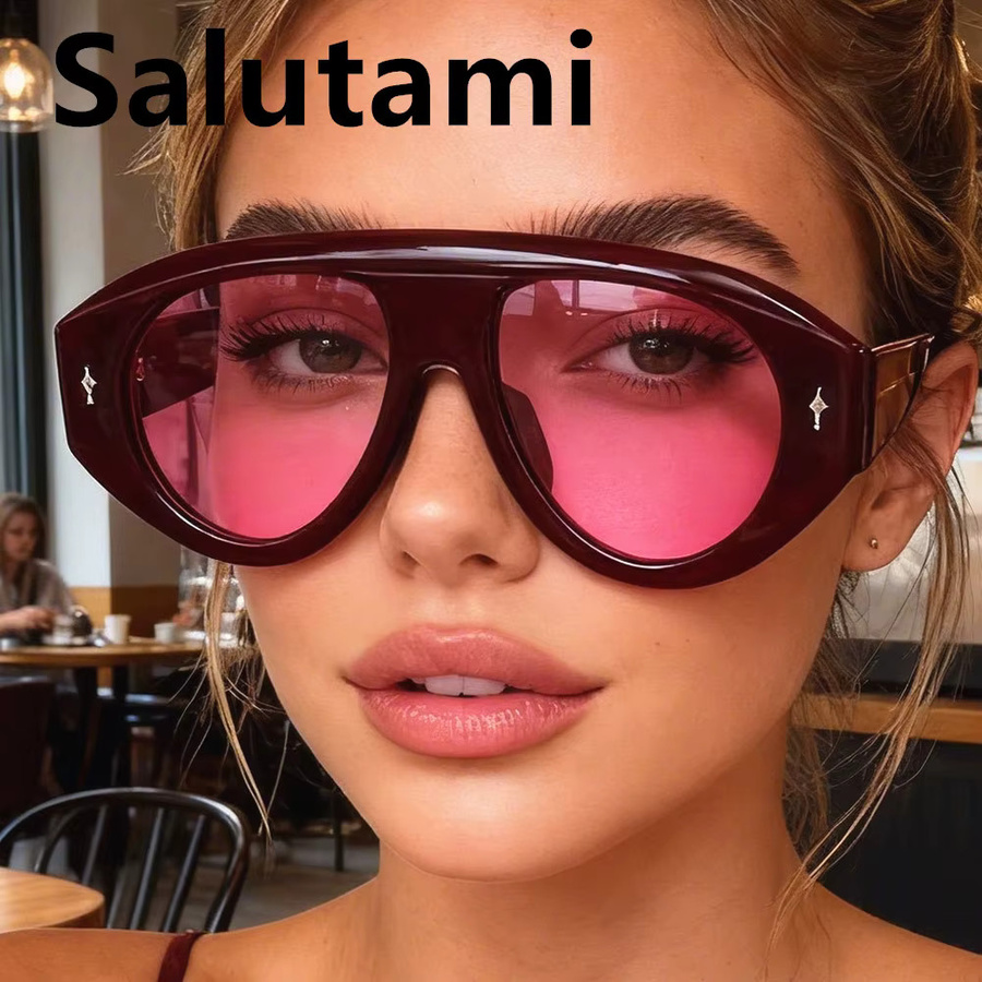 Salutami Sonnenbrille, oval, Vollrand, Kunststoff, Unisex, rot - Bild 1
