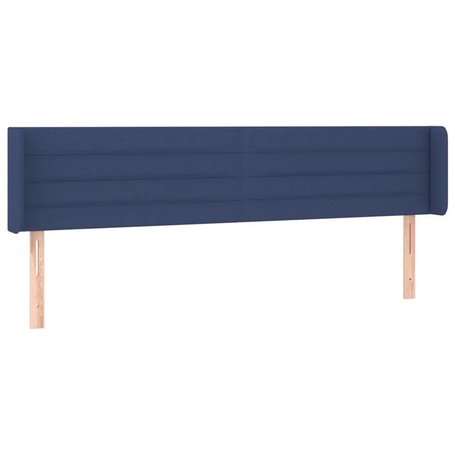vidaXL Kopfteil mit Ohren in Blau, gepolstertes Stoff-Kopfteil, Breite: 183 cm, Tiefe: 16 cm, Höhe: 78 bis 88 cm - Bild 2