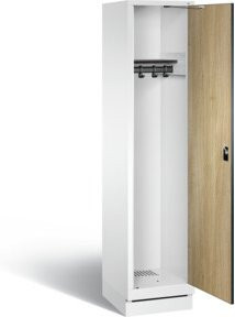 C+P Garderobenschrank Evolo mit Front in Eiche Sereno und Korpus in Verkehrsweiß, H x B x T: 180 x 42 x 50 cm - Bild 1