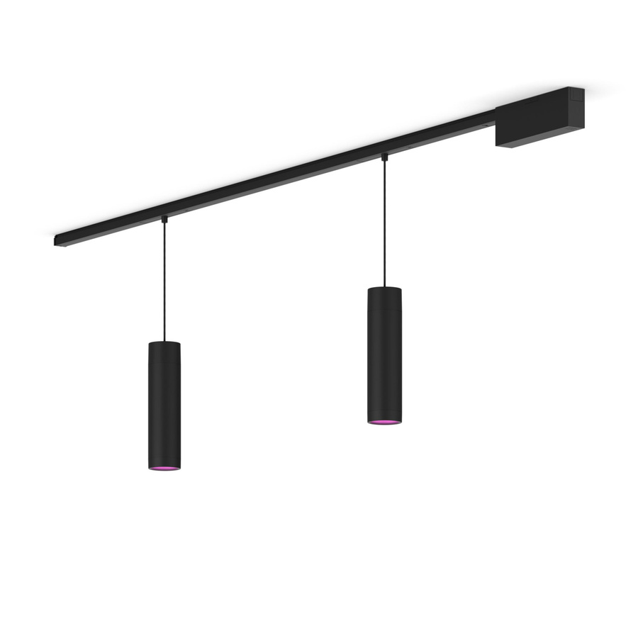 Philips Hue Perifo Basis-Set Gerade Deckenleuchte in Schwarz mit 2 Pendeln - Bild 1