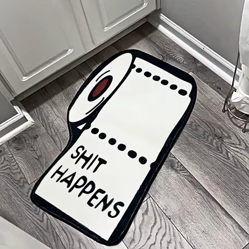 VIKAMA Teppich Shit Happen Design in Weiß für Schlafzimmer und Wohnzimmer, B/B: 50 x 80 cm - Bild 3