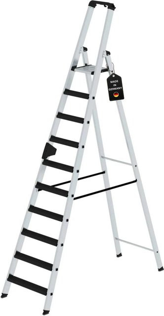 PROREGAL Stufen-Stehleiter Clip-Step Relax einseitig begehbar, Farbe: Silber, 10 Stufen - Bild 1