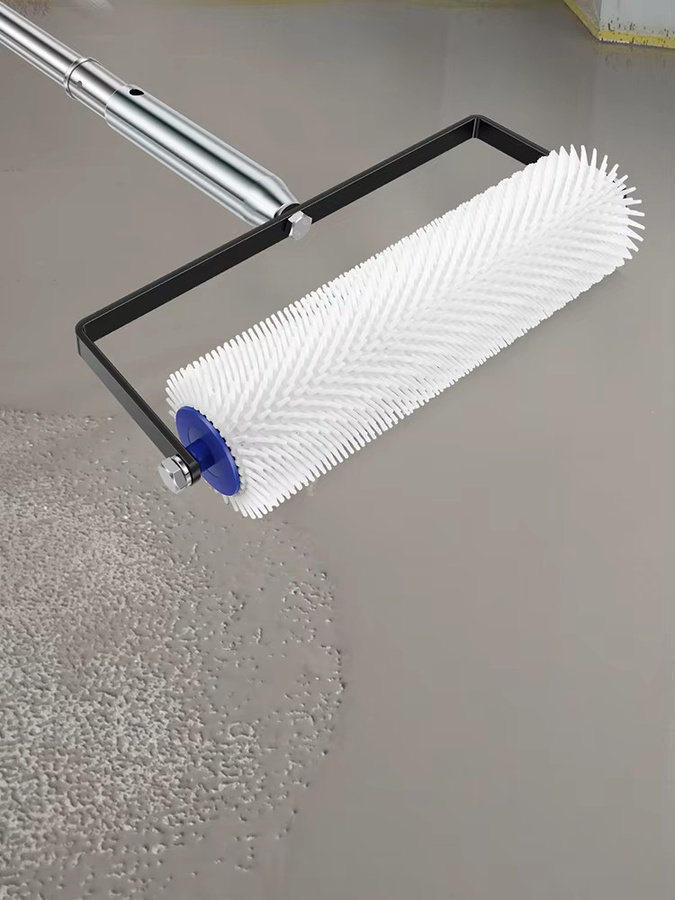 Toorise Entschäumungs-Trommelbürste mit Stacheln und langem Griff in Weiß für Epoxidharz-Anwendungen, Durchmesser: 25 cm - Bild 6