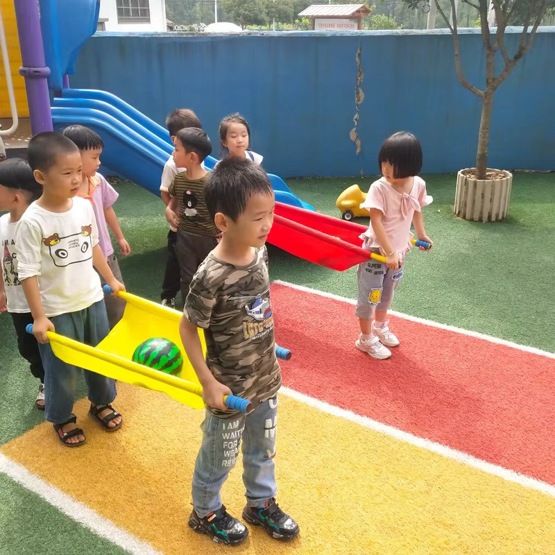 YJHITO Kinder-Teamwork-Spiel, Tragehilfe für Balltransport, Decke für Stafettrennen, bunt / mehrfarbig - Bild 2