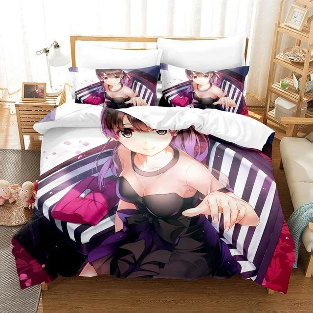 3D Bettwäscheset Saekano: Wie man ein langweiliges Girl aufzieht mit Bettbezug und Kissenbezug, B/B: 135 x 200 cm - Bild 1