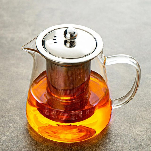 Yiran Furniture Teekanne aus Glas mit Sieb für Blumentee und Kung Fu Tee, transparent - Bild 1