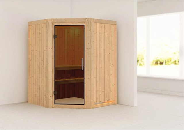 Karibu Sauna Lyra in Natur Braun - Bild 1