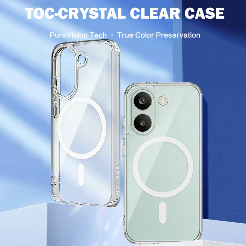 Magnetische Hartschalenhülle aus TPU und PC für Poco X8 Pro, transparent und sturzsicher - Bild 2