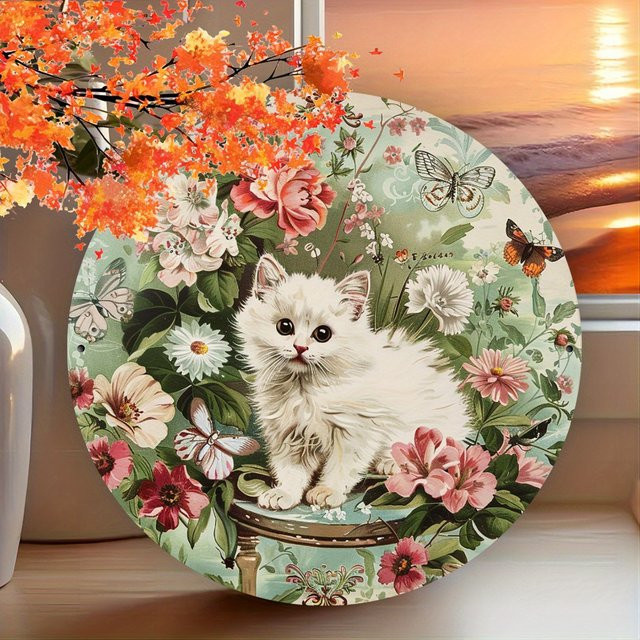 CIFBUY Vintage Metall-Wandkunst Schilder mit Schmetterlingen und Tieren, Aluminium-Plaketten Set in Multicolour, B/H: 20,32 x 20,32 cm - Bild 1