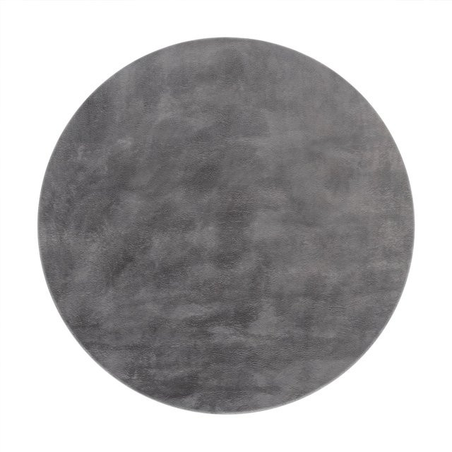 Runder Teppich Solina in Anthrazit, Durchmesser: 100 cm, aus pflegeleichtem Polyester - Bild 1