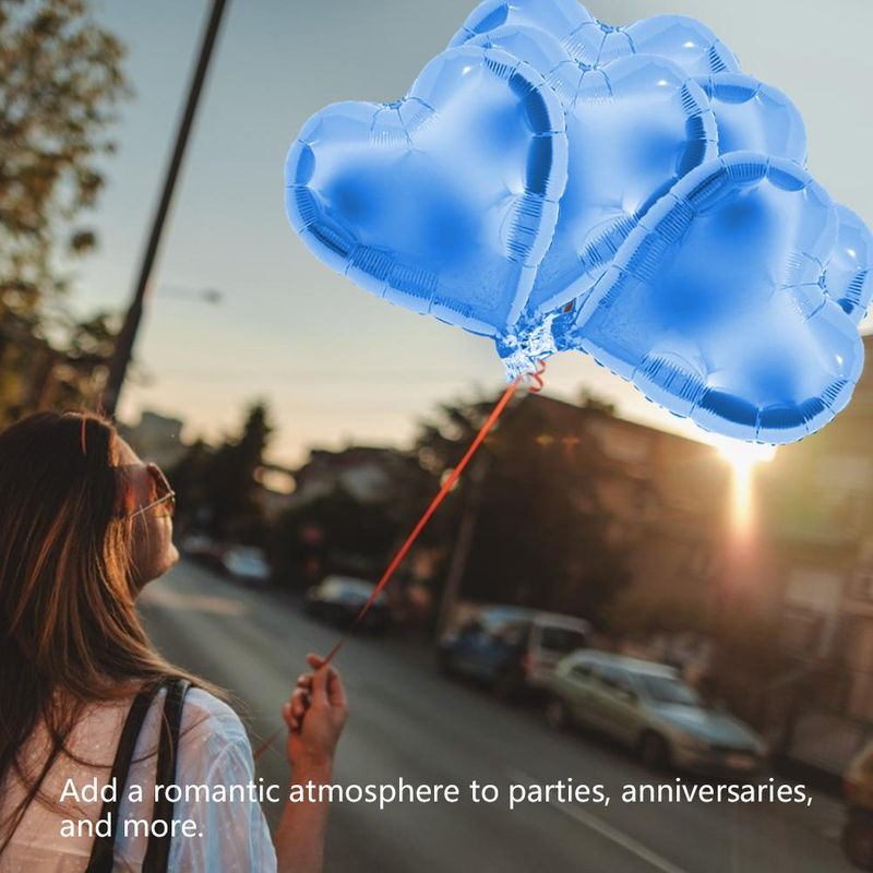 10 Stück Herz Aluminiumfolienballons in Blau von TOMTOP JMS für Hochzeit und Geburtstag - Bild 4