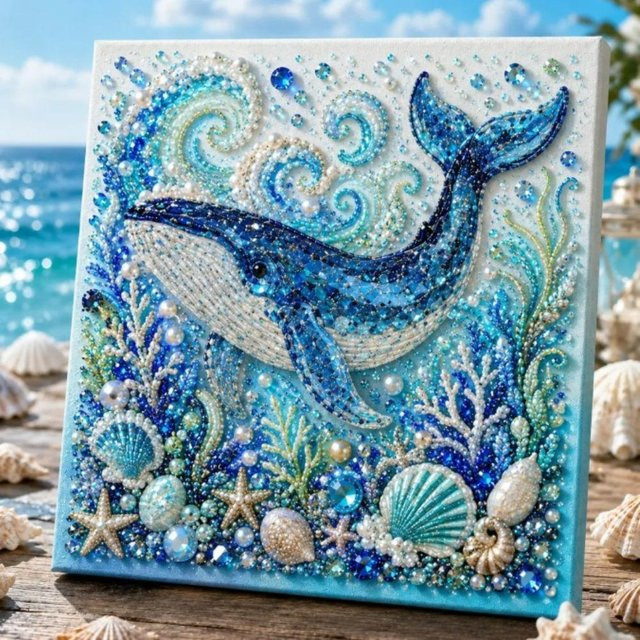 NicceBazar Diamantmalerei-Set Ozean Kunst-Set, DIY Bastelset, Style-3 - Bild 1
