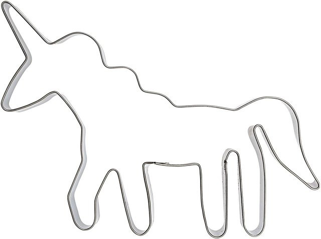 Rico Design Keksausstecher Wonderland Einhorn aus Edelstahl, Silber, B: 12,1 cm, H: 11,1 cm - Bild 1
