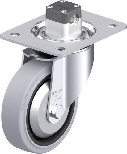 Blickle Stahlblech-Lenkrolle LK-POEV 125XKA-3-CS11-SG-FA in Grau und Schwarz mit 125 mm Rad-Durchmesser und einer Tragfähigkeit von 250 kg - Bild 1