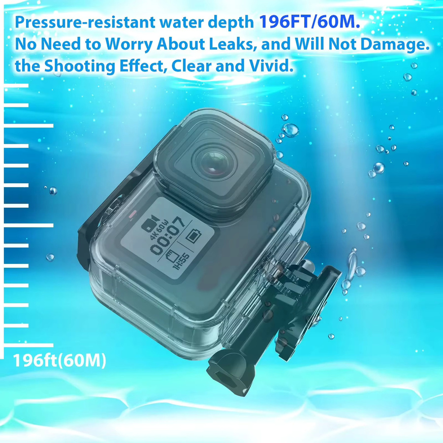 Cerastes v9 Action Kamera Wasserdichtes Gehäuse mit Tauchfilter, Transparent - Bild 4