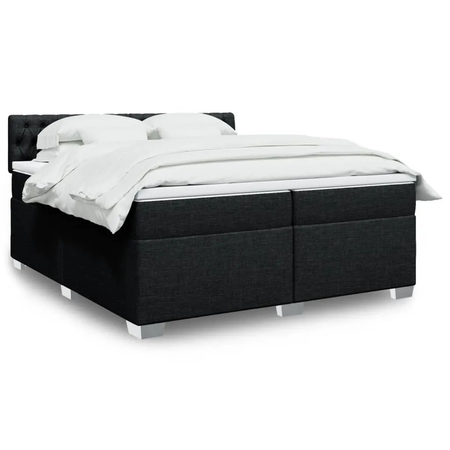 vidaXL Boxspringbett Hybrid mit Matratze und USB-Ladeport in Schwarz, B/T: 200 x 200 cm - Bild 2