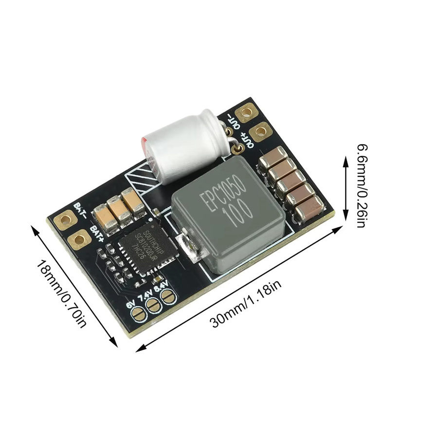 diymore 5A Mini DC-DC BEC Step Down Modul 2-6S 5V für RC FPV Flugzeuge in Schwarz - Bild 3