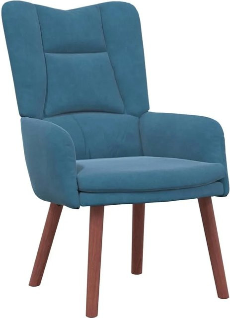 vidaXL Relaxsessel Blau aus Samt mit Armlehnen, B/T/H: 63 x 67 x 94 cm - Bild 1