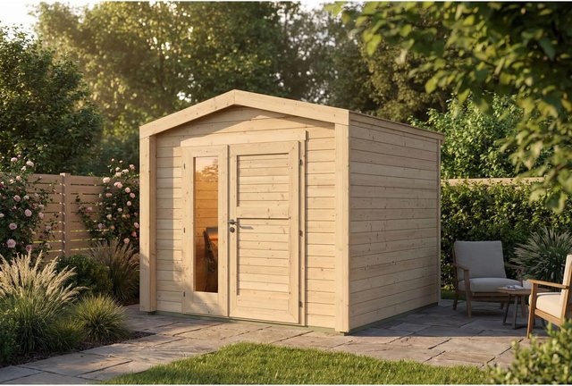 Weka Gartenhaus Killarney Satteldach Schwarz-Braun B/T/H: 261 x 250 x 241 cm - Bild 1