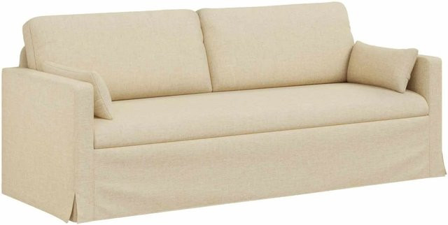 vidaXL Sofa in Creme mit Stoffbezug und Metallrahmen, B/T/H: 198 x 78 x 80 cm - Bild 1