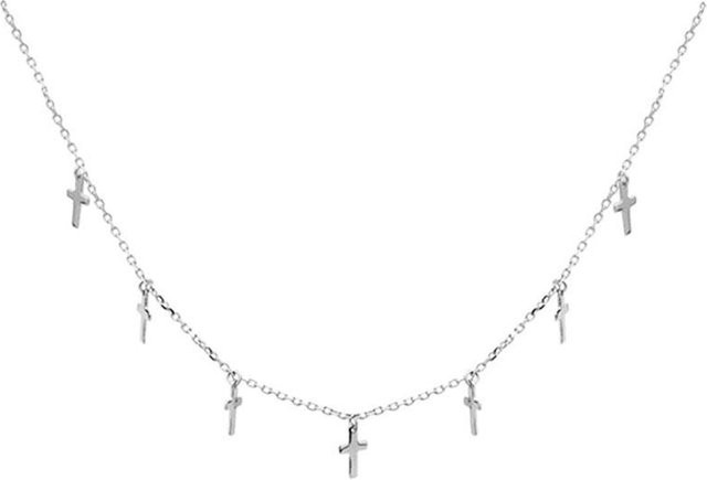 Halskette mit Kreuz Anhänger, 925 Silber, Damen - Bild 1