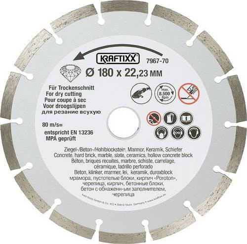 Kwb Diamanttrennscheibe für Beton in Silber, Durchmesser: 180 mm, Bohrungs-Ø: 22 mm - Bild 1