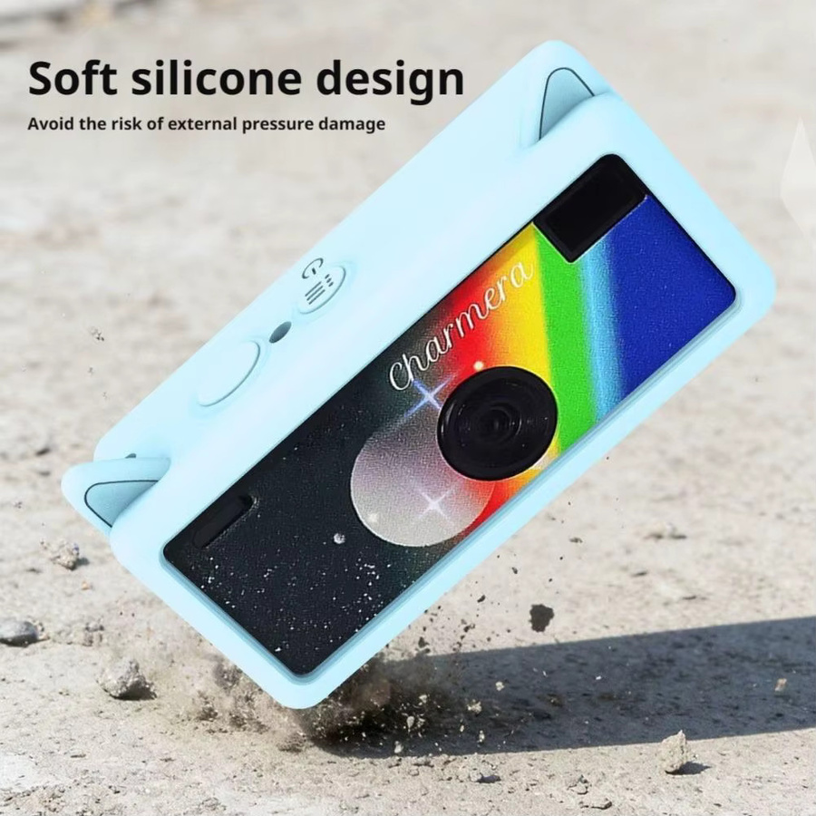 Kodak Blind Box Kamera Schutzhülle mit Schlüsselanhänger in Blau, Silikonhülle mit Katzen-Design für Kratzschutz - Bild 3