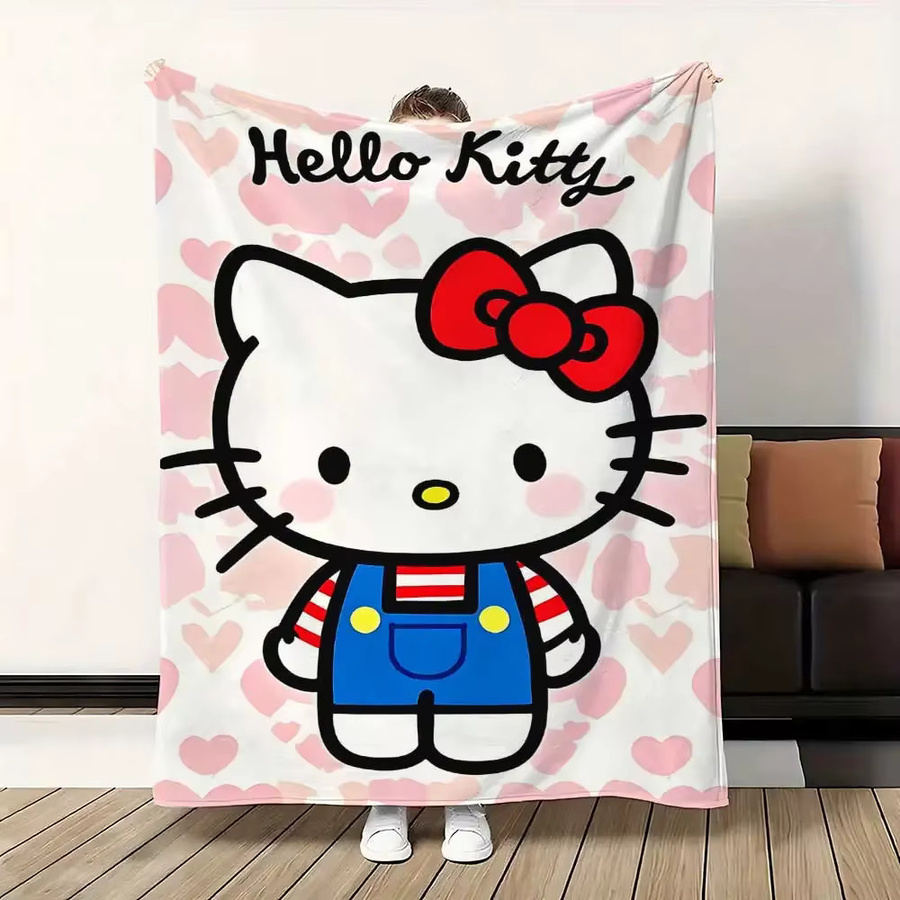 Sanrio Kuschelige Decke für Wohnzimmer und Schlafzimmer mit Kitty Motiv - Bild 2
