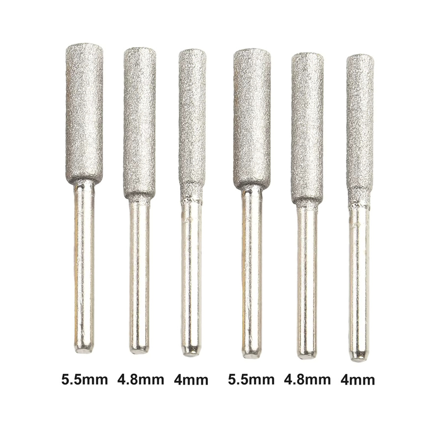 DAZZLEEX 6er-Pack Kettensägenschärfer Set in Silber mit 4 mm, 4,8 mm und 5,5 mm zum Schärfen und Polieren von Elektrowerkzeugen - Bild 3