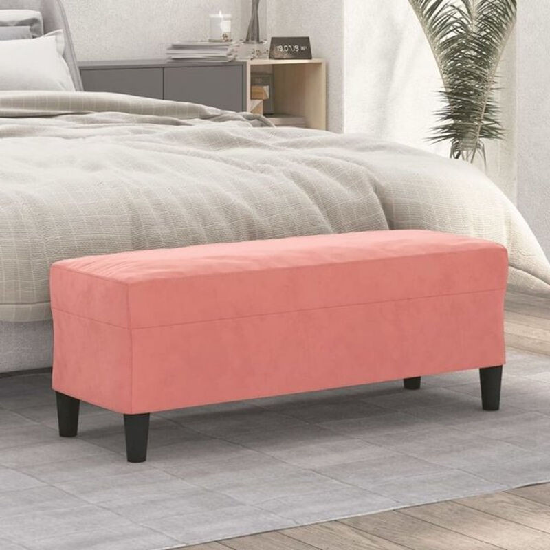 Vidaxl Sitzbank aus Samt in Rosa, Modern, B/T/H: 100 x 35 x 41 cm - Bild 1