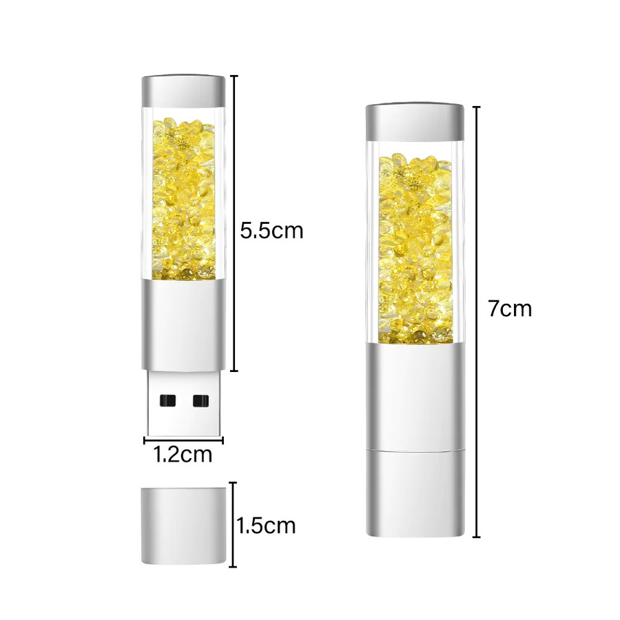 JASTER Diamond Metal USB 2.0 Flash-Laufwerk mit 128 GB Kapazität und blauem LED-Speicherstick - Bild 2