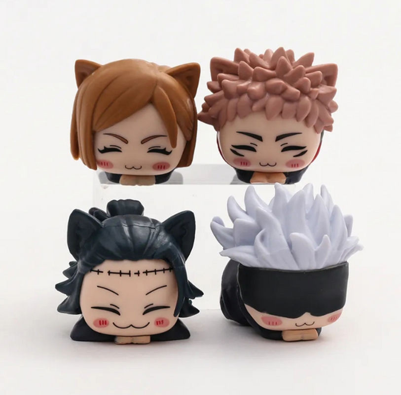 Bandai Jujutsu Kaisen Anime Figuren Set mit Itadori Yuji, Satoru Gojo, Nobara Kugisaki und Suguru Geto als Katzen-Schlaf-Modelle in Mehrfarbig aus Kunststoff - Bild 1