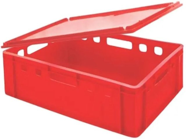 CHEFGASTRO Eurobehälter Fleischerkasten E2 mit Auflagedeckel, Rot, H x B x T: 20 x 40 x 60 cm - Bild 1
