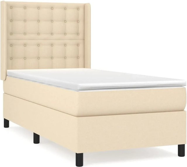 vidaXL Boxspringbett mit Matratze Hybrid-Design in Beige, B/T/H: 80 x 200 cm - Bild 1